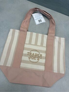 Trader Joe’s Beigr Stripe Canvas Tote Bag